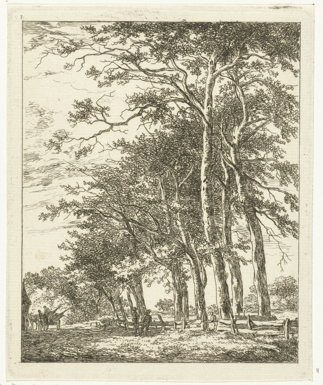 Two Standing Figures by Tall Trees by Hermanus van Brussel