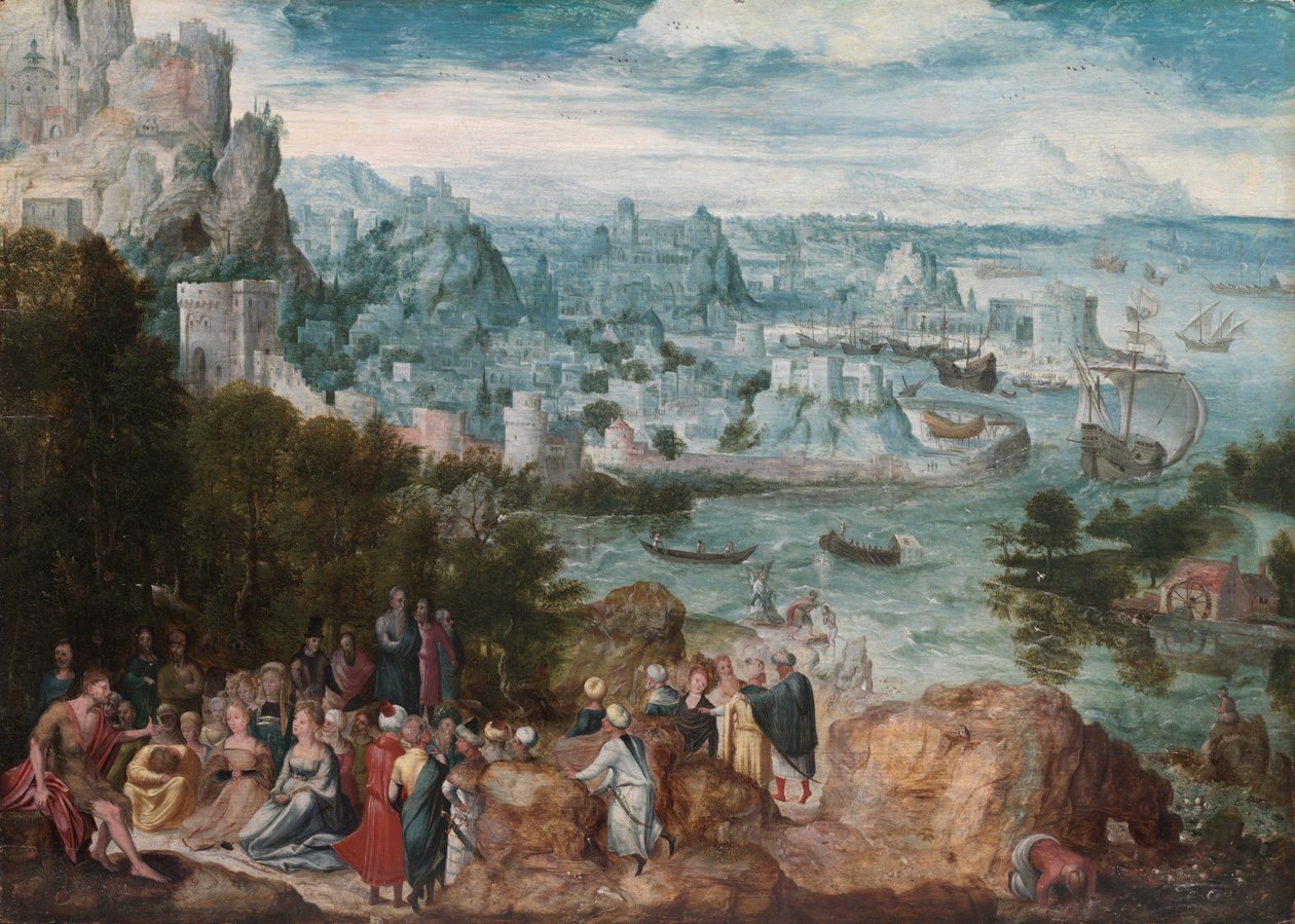 Landscape with Saint John the Baptist, c.1540 by Herri met de (c.1510 p.1550) Bles