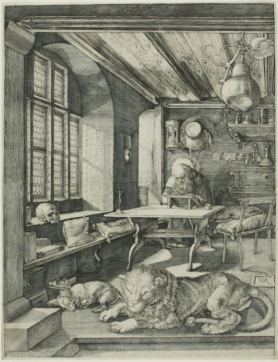 Saint Jerome in His Study by Hieronymous Wierix