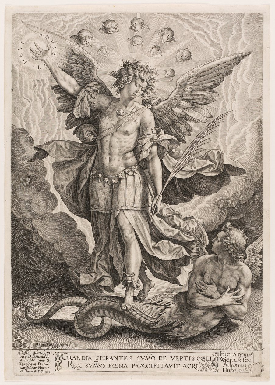 St Michael Triumphing Over the Dragon by Hieronymous Wierix