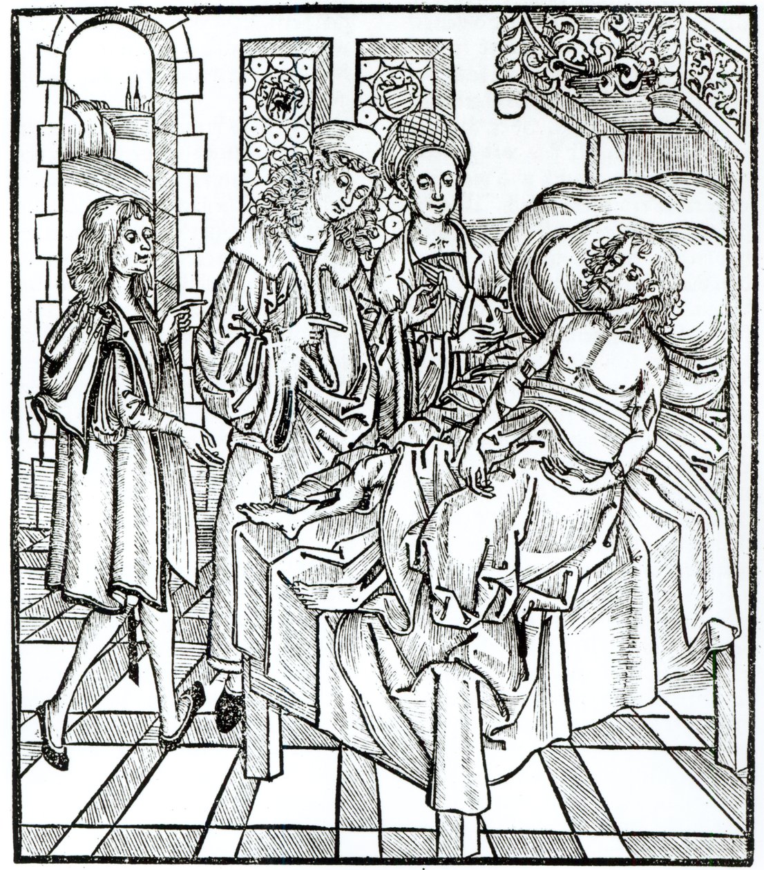 Surgeon and Assistants Visit a Badly Wounded Man, from 
