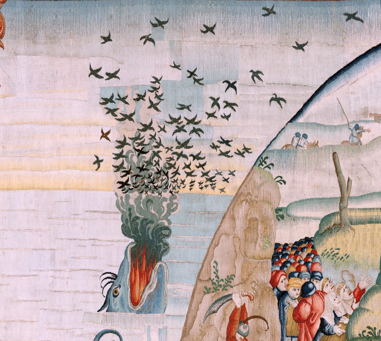 Flemish tapestry. Series Four tapestries after Hieronymus Bosch. Tribulations of human life. Third tapestry in the series. Model Inspired by the work of Hieronymus Bosch. Manufacture Unknown workshop, Brussels. Before 1560 by Hieronymus (after) Bosch