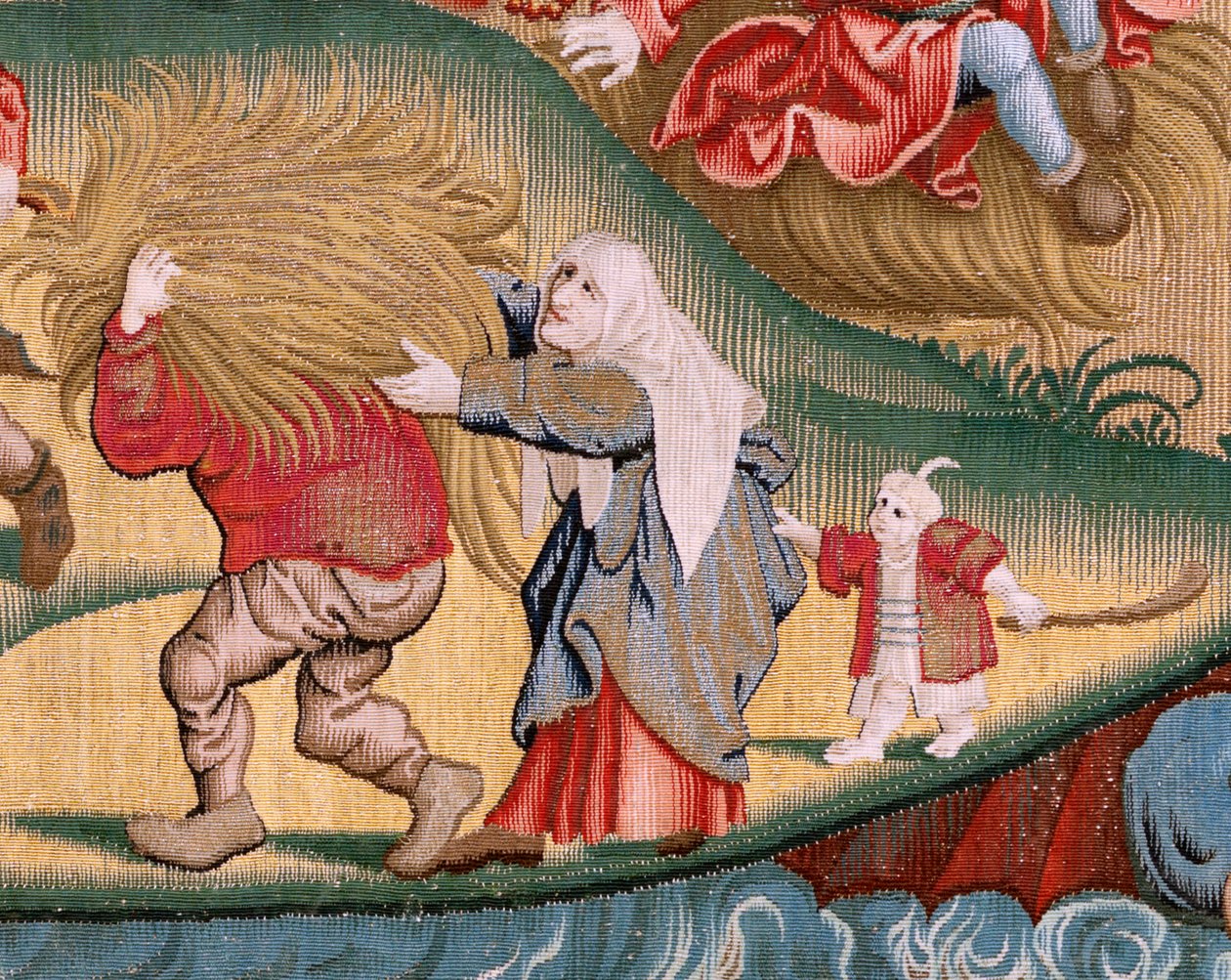 Flemish tapestry. Series Four tapestries after Hieronymus Bosch. Tribulations of human life. Third tapestry in the series. Model Inspired by the work of Hieronymus Bosch. Manufacture Unknown workshop, Brussels. Before 1560 by Hieronymus (after) Bosch