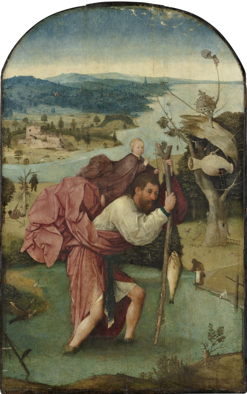 Saint Christopher Carrying the Christ Child, c.1500 by Hieronymus Bosch