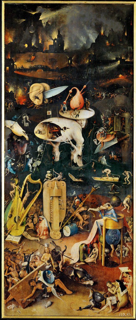The Garden of Delights, triptych, right panel by Hieronymus Bosch