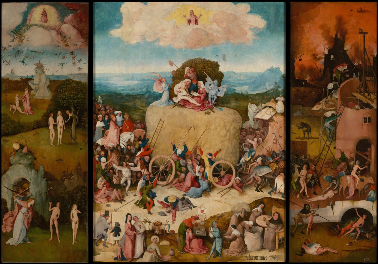 The Haywain Triptych, ca. 1516 by Hieronymus Bosch