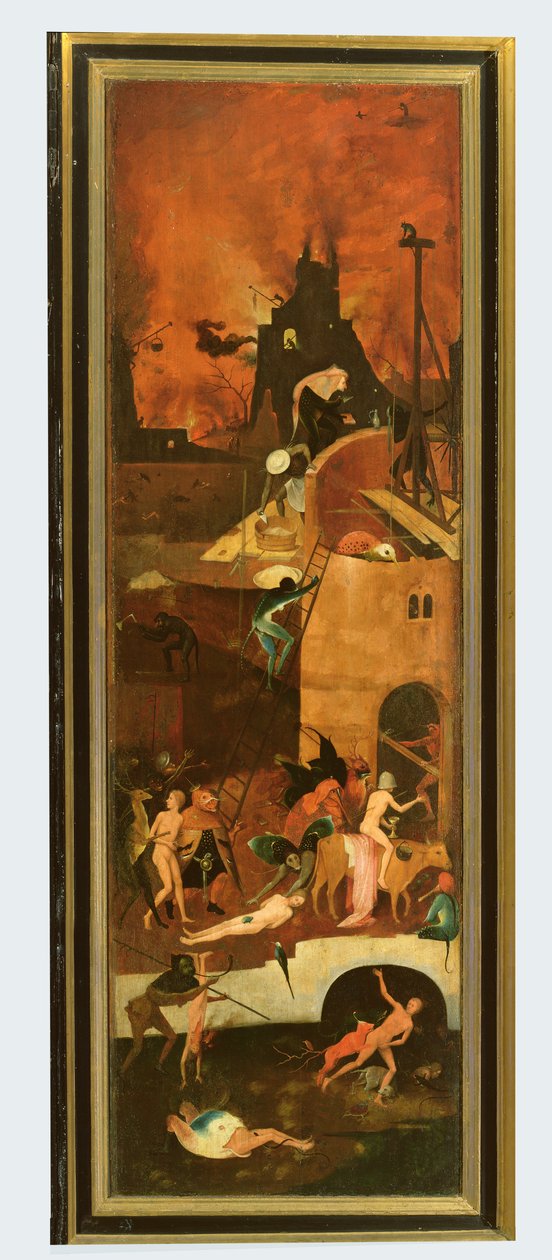 The Haywain: Right Wing of the Triptych Depicting Hell, c.1500 by Hieronymus Bosch