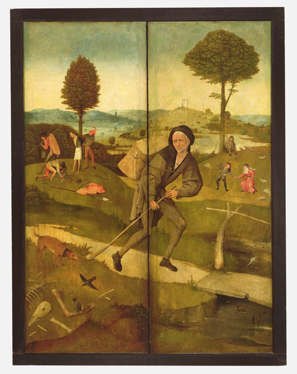 The Haywain, with Panels Closed Showing Everyman Walking the Path of Life by Hieronymus Bosch