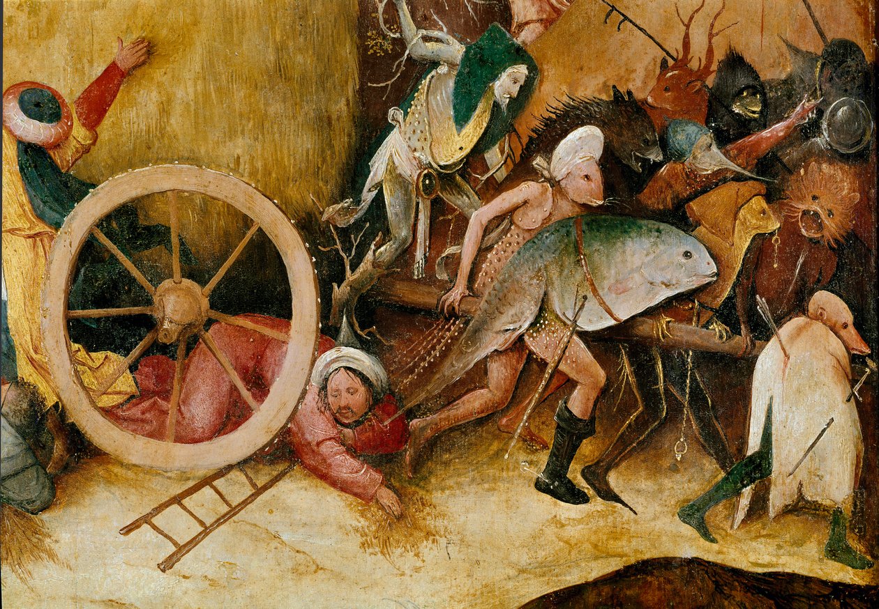 The hay tank or hay triptych: Central panel detail by Hieronymus Bosch