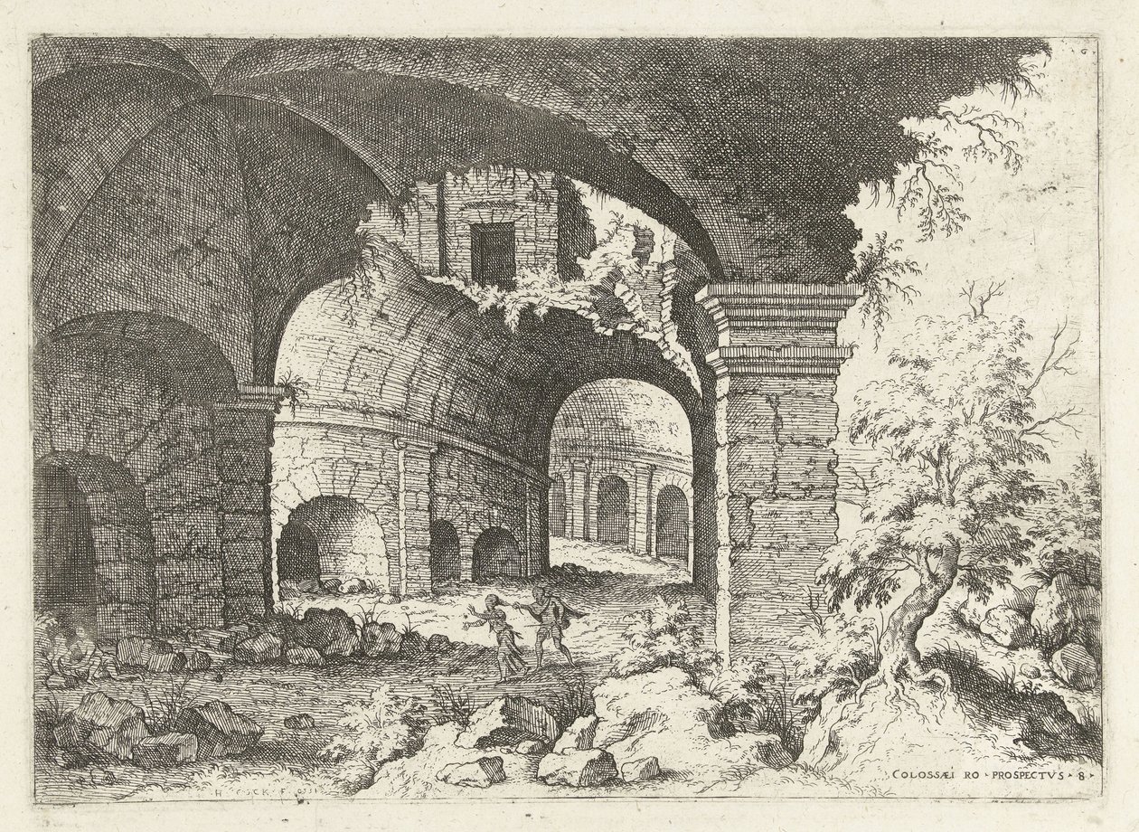 Eighth View of the Colosseum in Rome by Hieronymus Cock