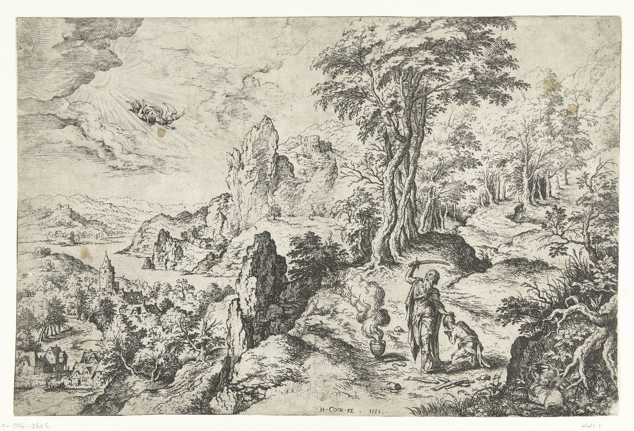 Landscape with the Sacrifice of Isaac by Hieronymus Cock