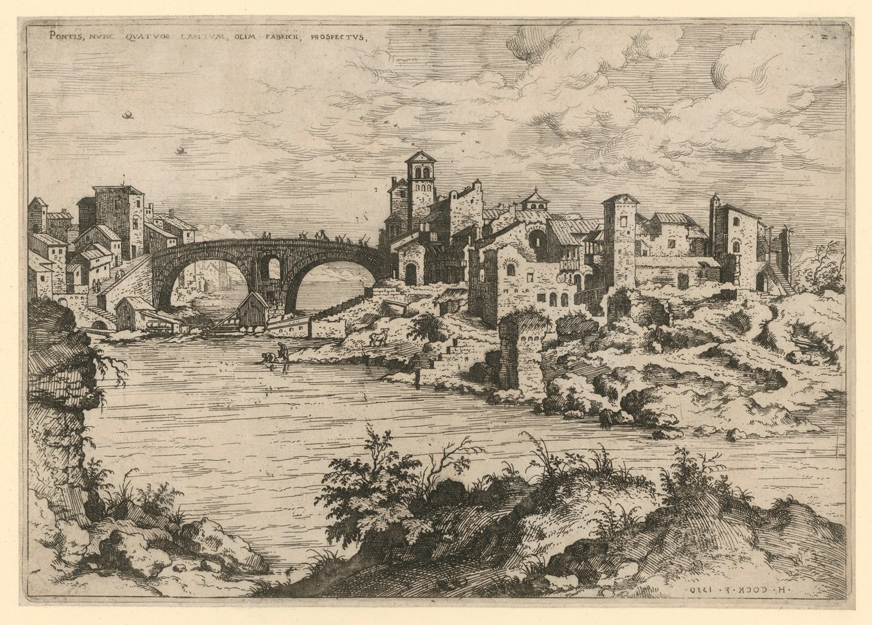 Ponte Quattro Capi and the Tiber Island by Hieronymus Cock