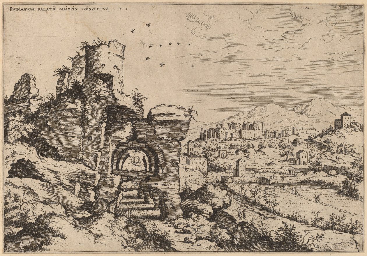 Ruins on the Palatine, Looking toward the Baths of Caracalla by Hieronymus Cock