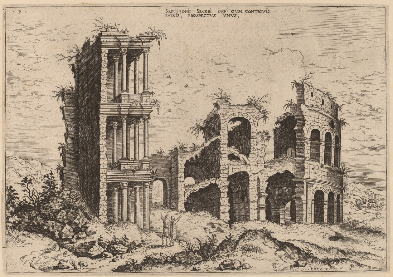 The Septizonium and the Colosseum by Hieronymus Cock