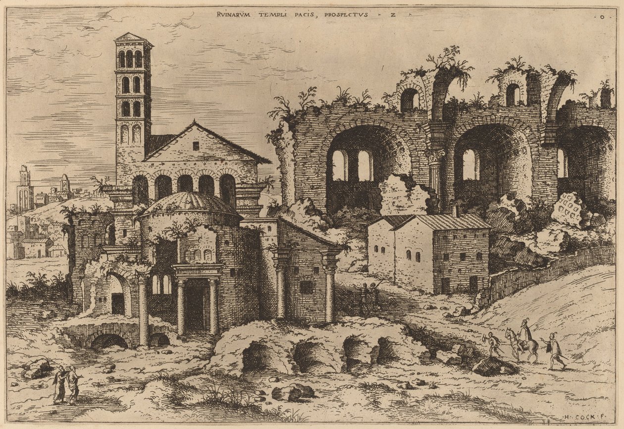 The Temple of Augustus and Faustina, the Temple of Divus Romulus, and the Basilica of Constantine by Hieronymus Cock