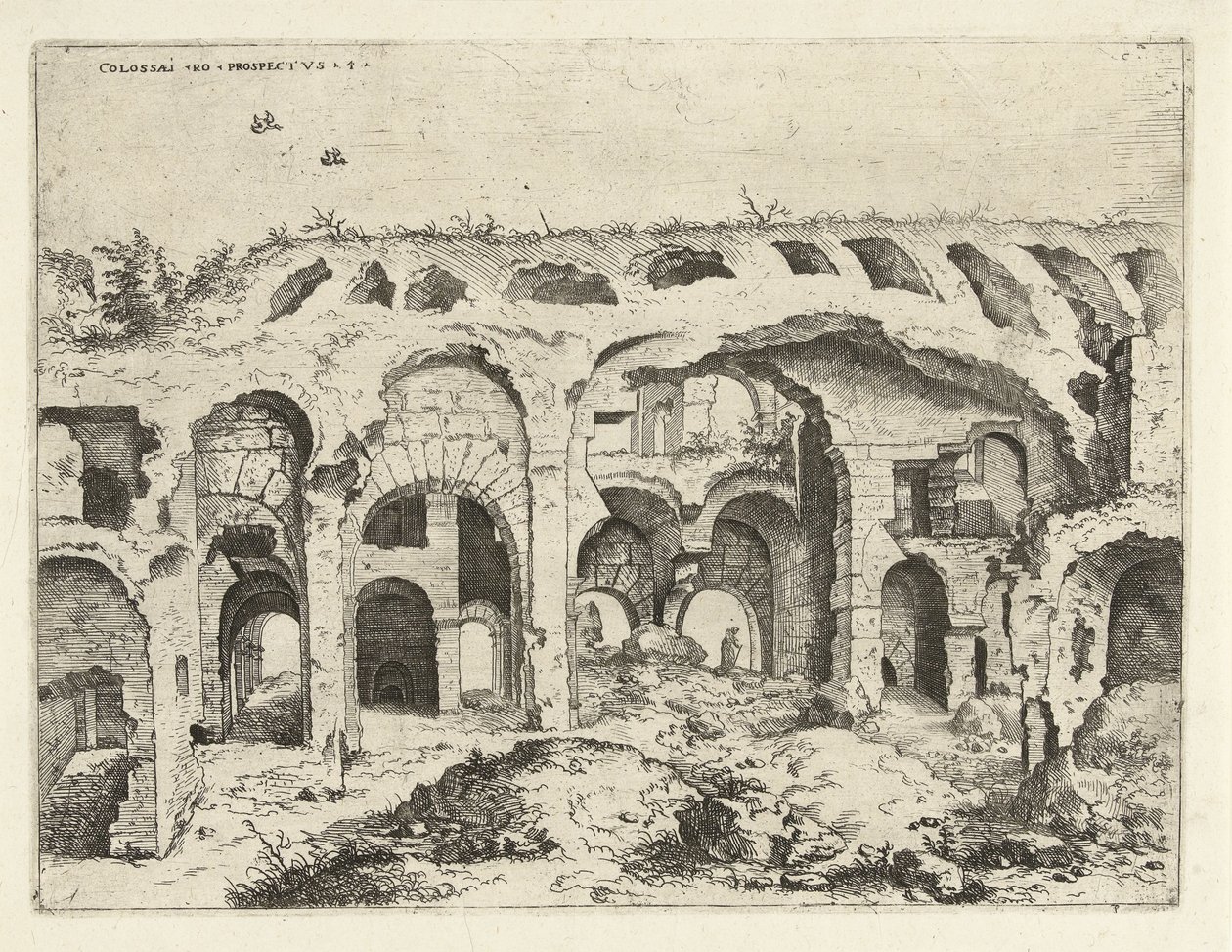 Fourth View of the Colosseum in Rome by Hieronymus Cock