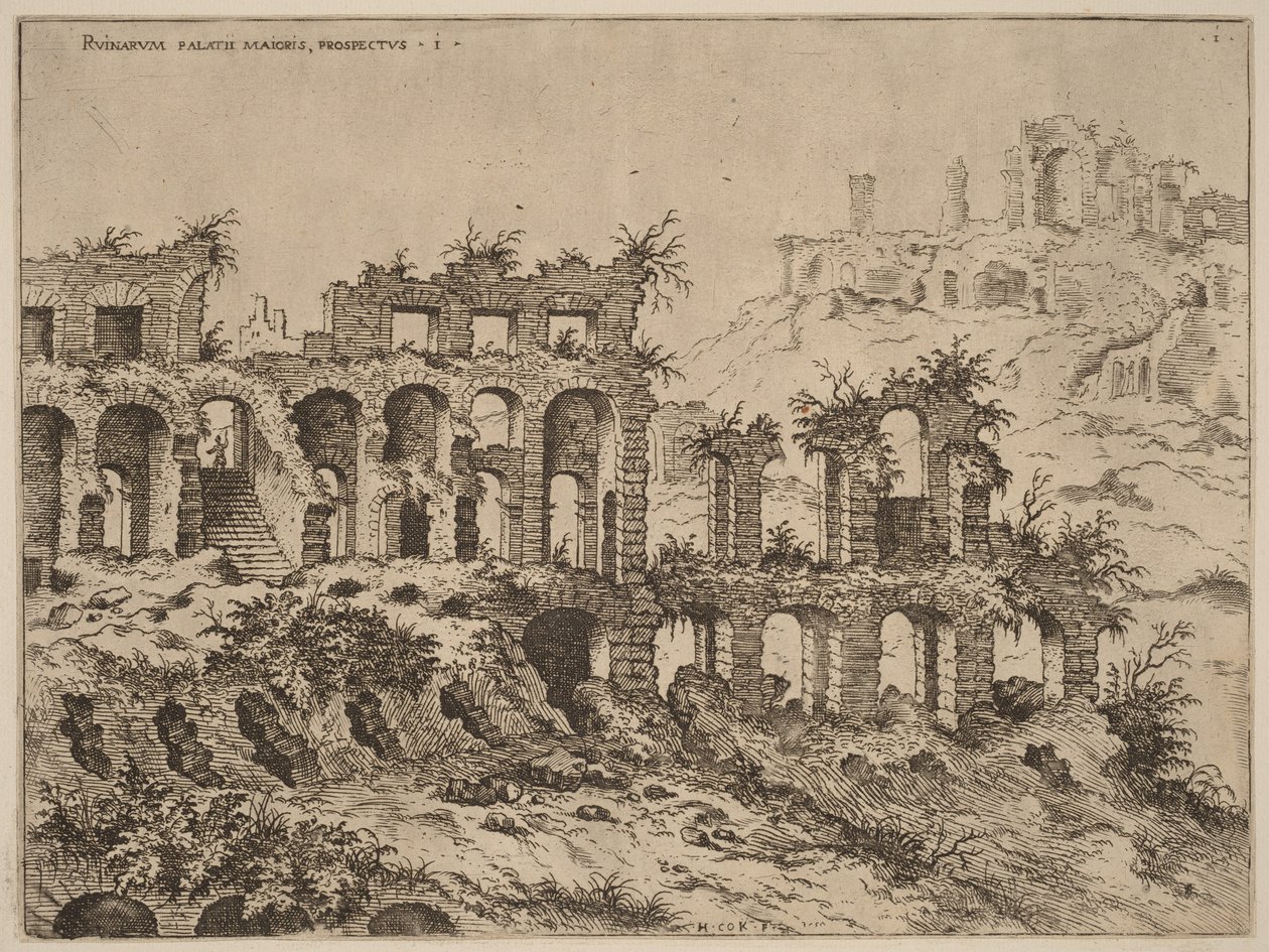 View of the Colosseum with the Palatine in the Background by Hieronymus Cock