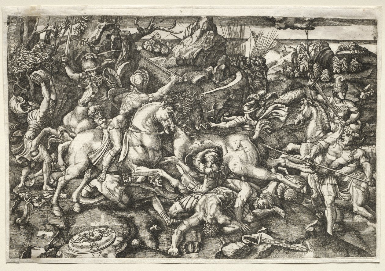 Combat between Horsemen by Hieronymus Hopfer