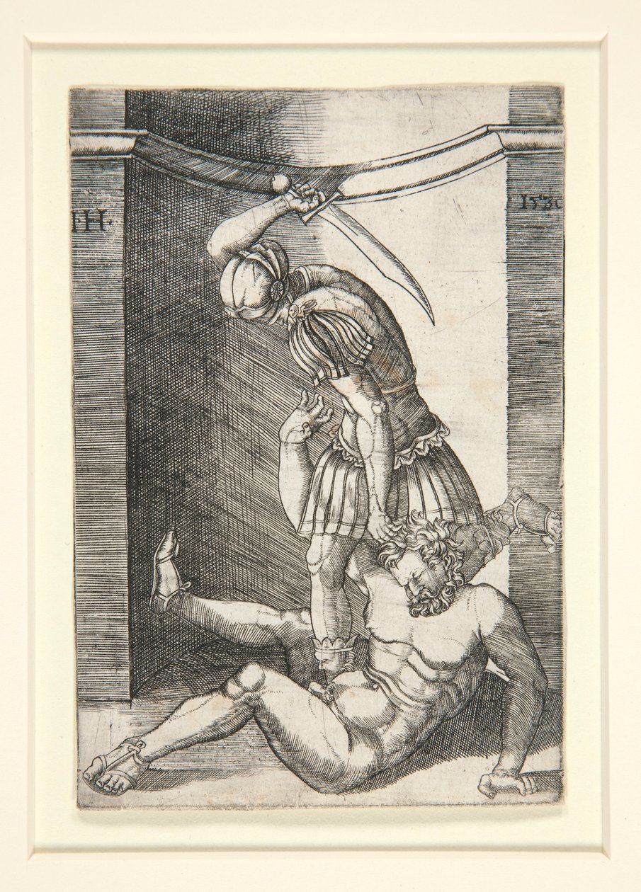 Soldier Slaying a Nude Man by Hieronymus Hopfer