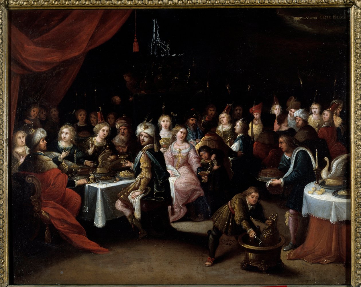 The Wedding of Cana. Painting by Hieronymus Franck (1578-1628) by Hieronymus II Francken
