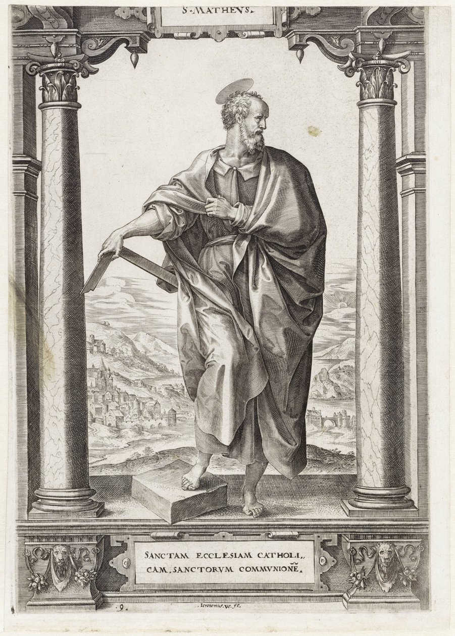 Saint Matthew (Christ and the Twelve Apostles, and Saint Paul) by Hieronymus Wierix