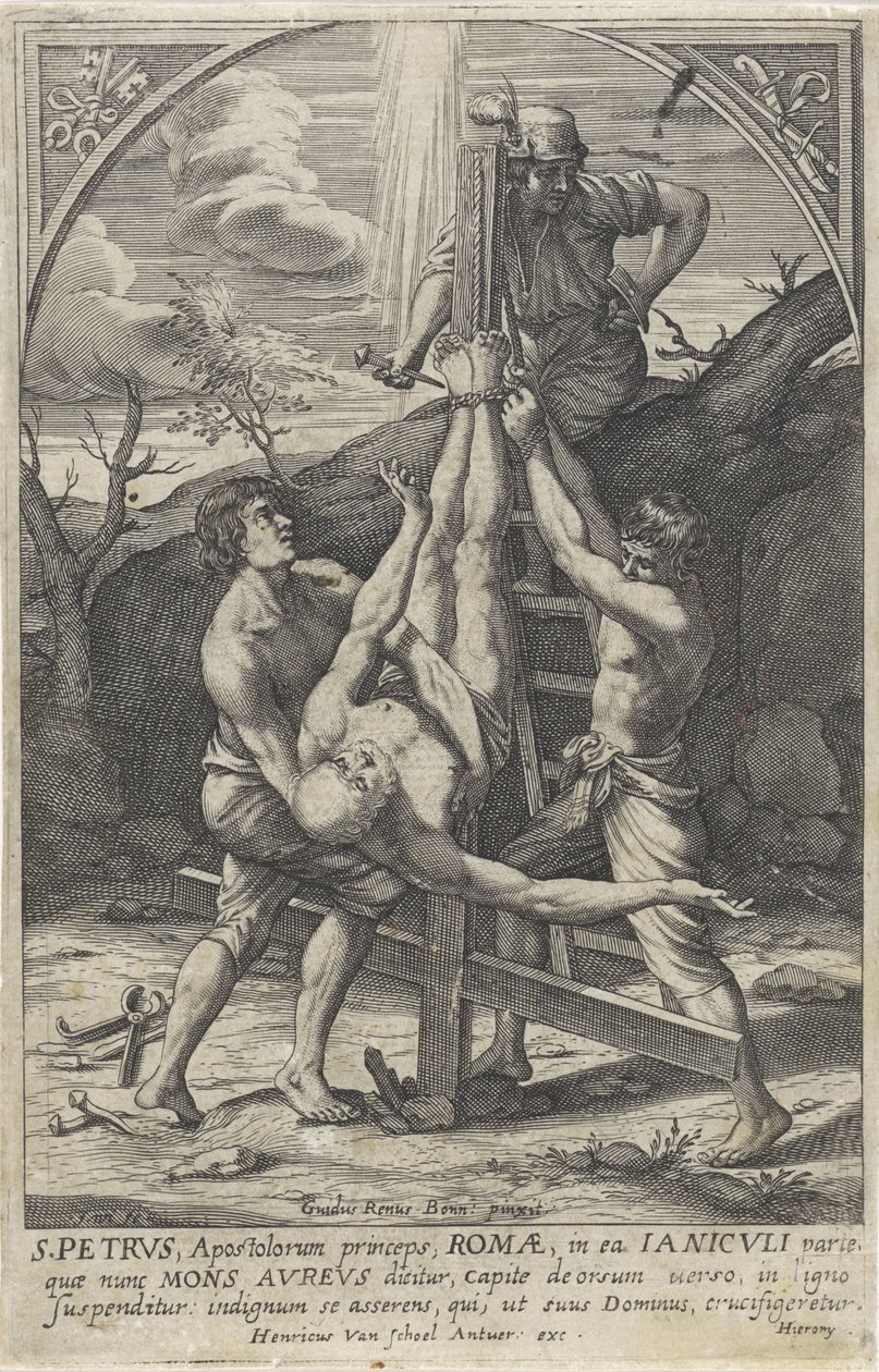 Crucifixion of Peter by Hieronymus Wierix