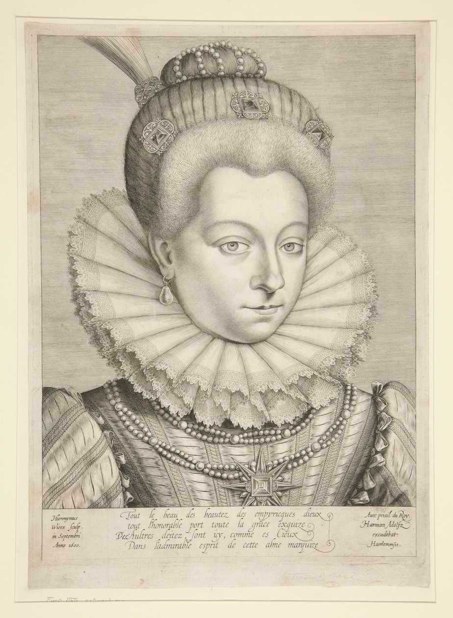 Portrait of Catherine Henriette de Balzac by Hieronymus Wierix