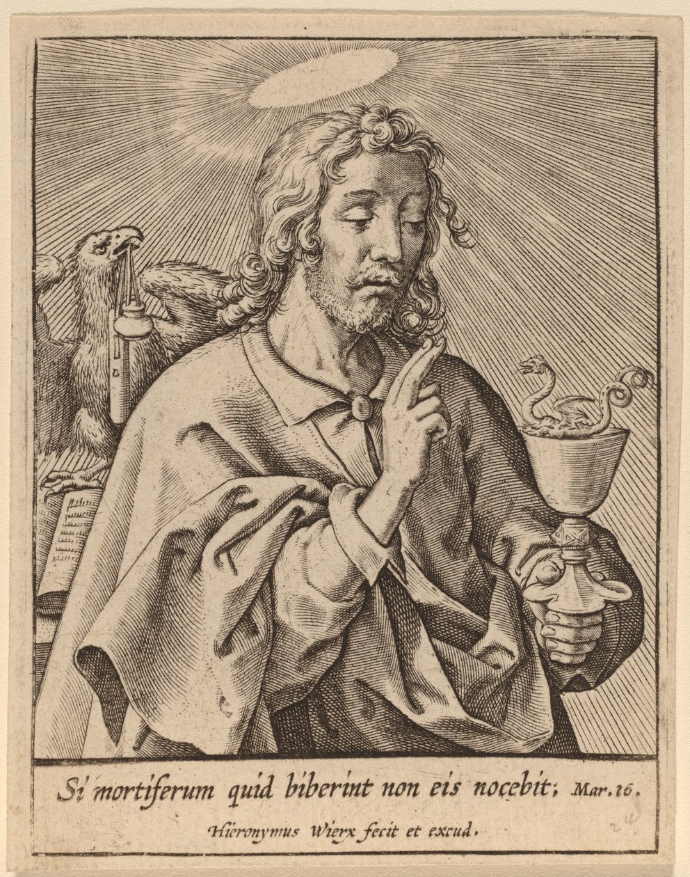 If They Drink Anything Deadly... (Saint John the Evangelist) by Hieronymus Wierix