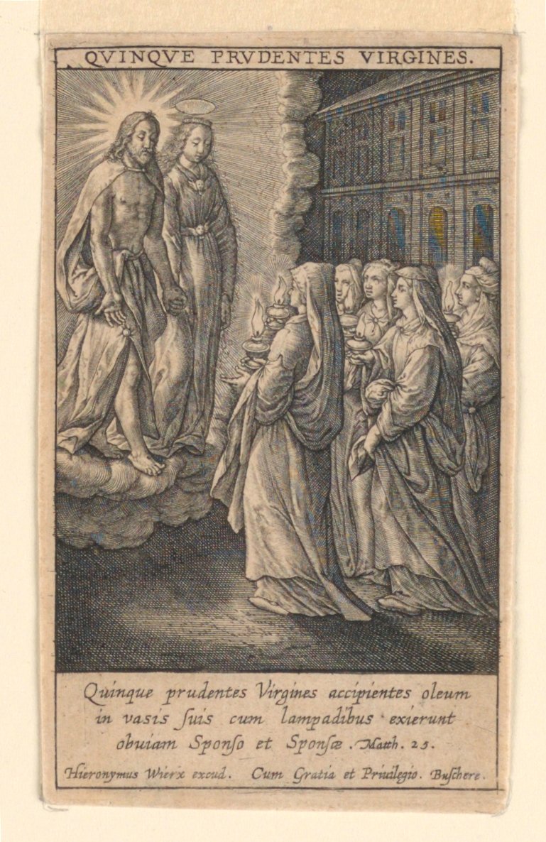 The Five Wise Virgins, from the Suite Speculum Virginitatis by Hieronymus Wierix