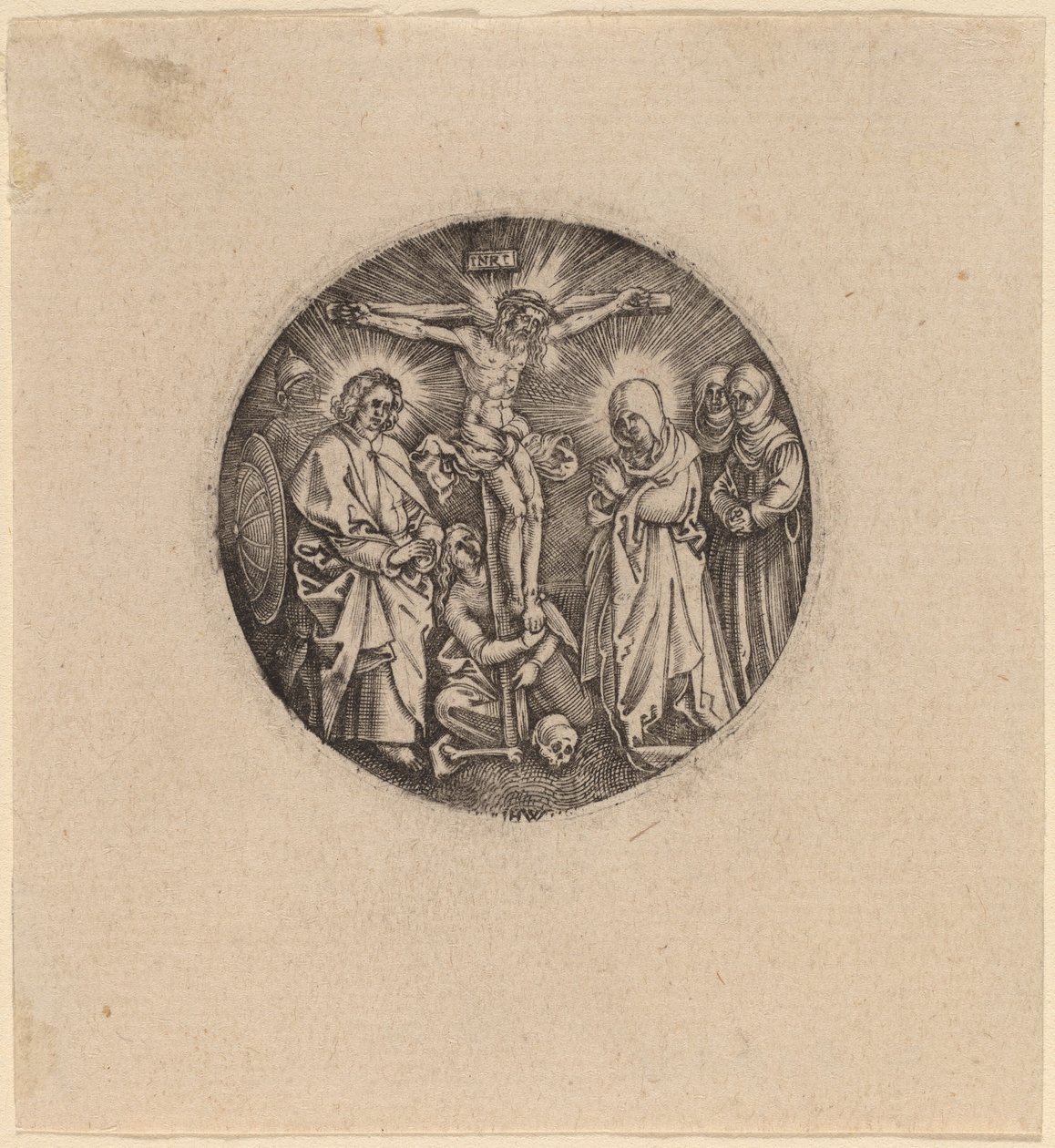 The Crucifixion Called the Sword Pommel of Maximilian by Hieronymus Wierix and Antonie Wierix after Albrecht Dürer
