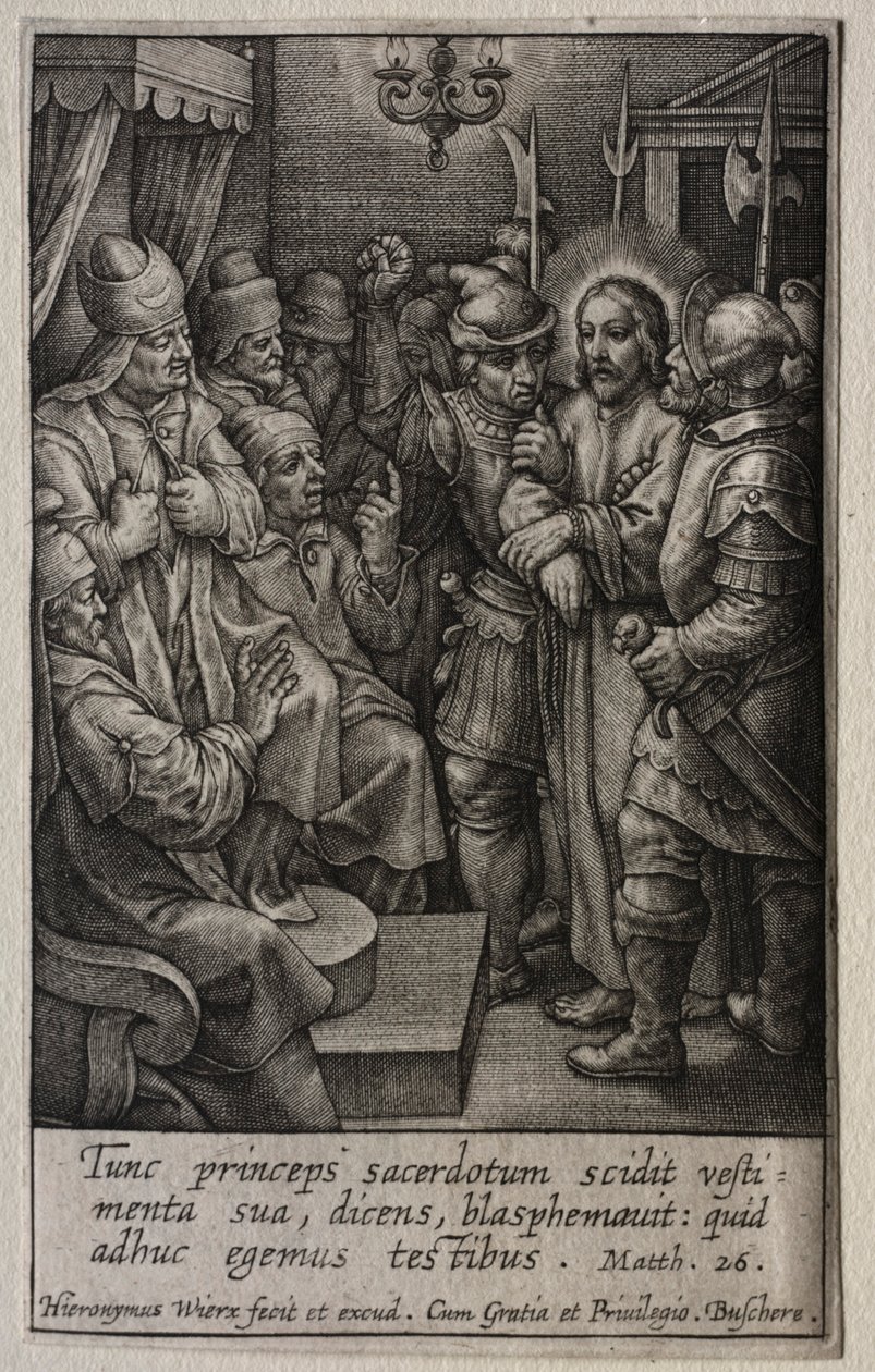 The Passion: Christ Before the High Priest by Hieronymus or Jerome Wierix