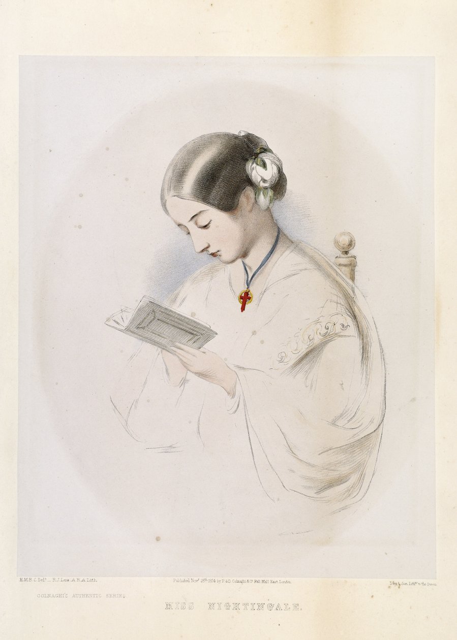 Florence Nightingale, engraved by R.J. Lane, pub. in 1854 by Hilary Bonham-Carter