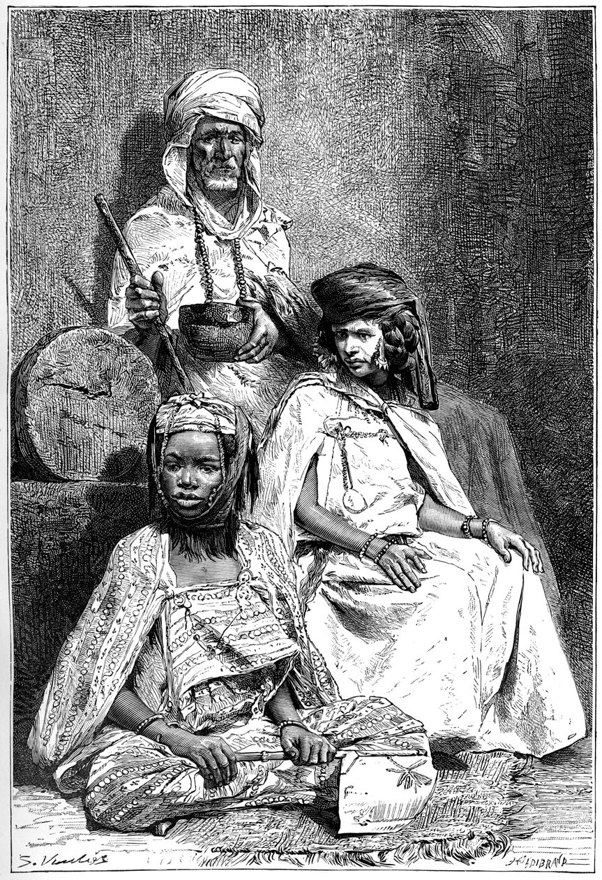 Arab Mendicant, Biskra and El-kantra Women by Hildibrand