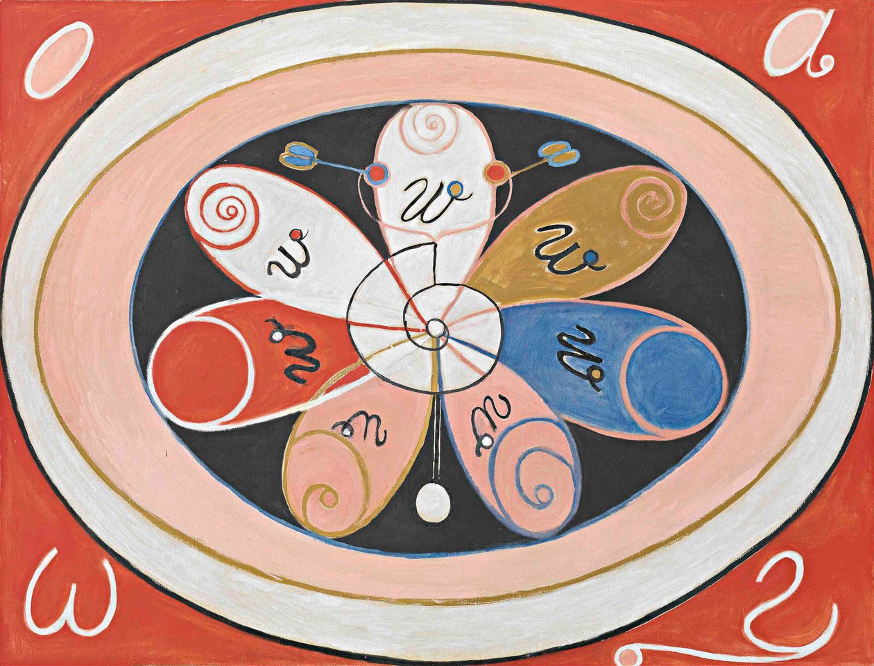 Evolution, No. 15, Group IV, The Seven-pointed Stars by Hilma af Klint