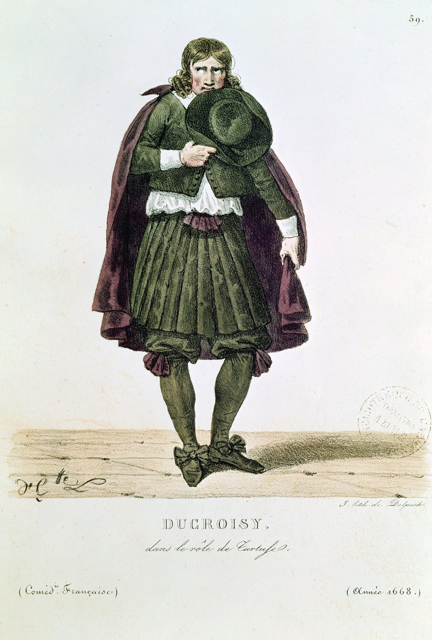 Ducroisy in the title role of Tartuffe in 1668, from 