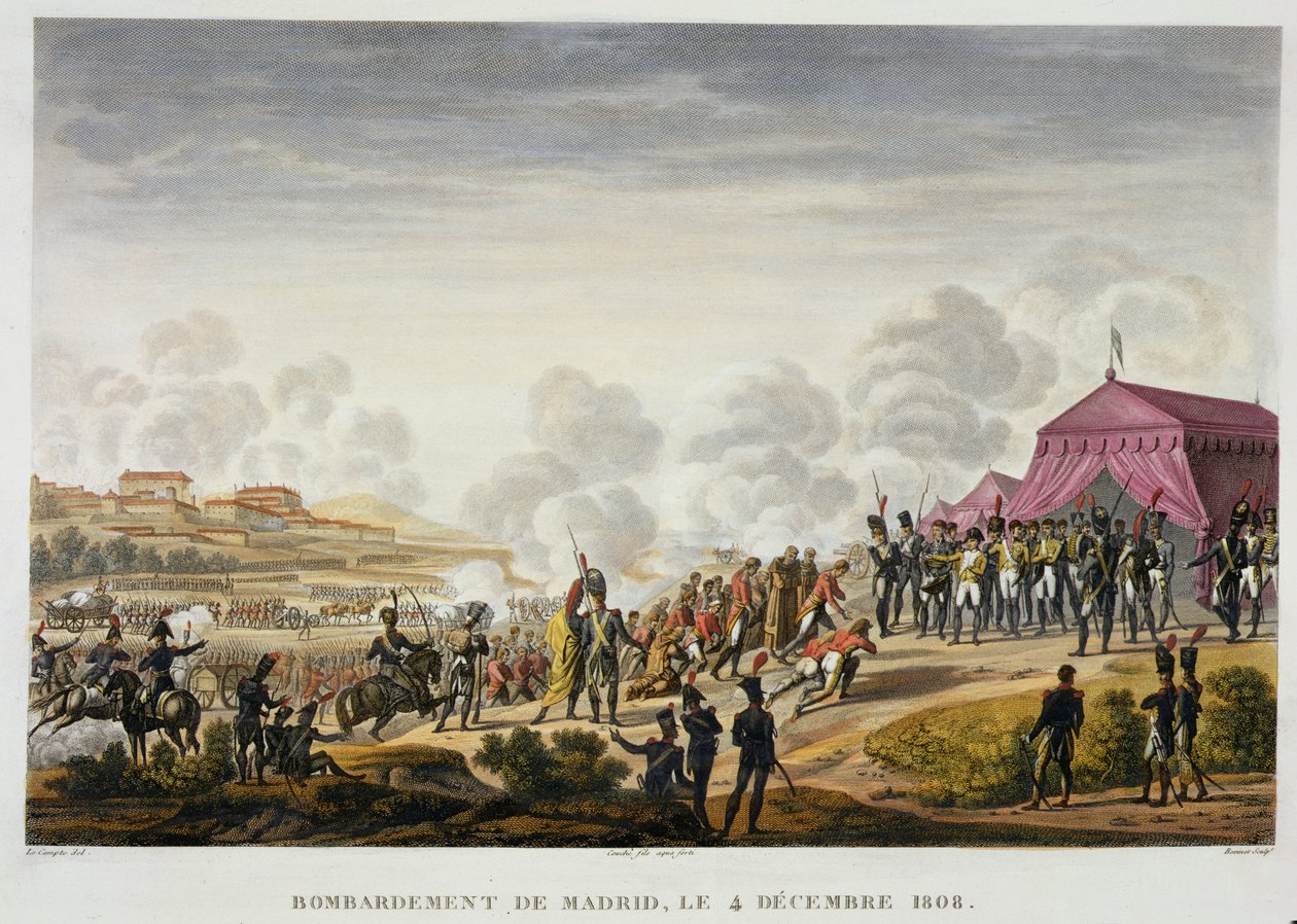 The Bombardment of Madrid, 4 December 1808 (engraved by Edme Bovinet) by Hippolyte Lecomte