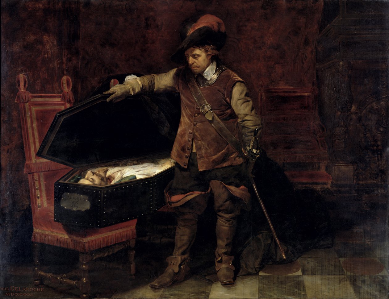Oliver Cromwell Opening the Coffin of Charles I by Hippolyte (1797 1856) Delaroche