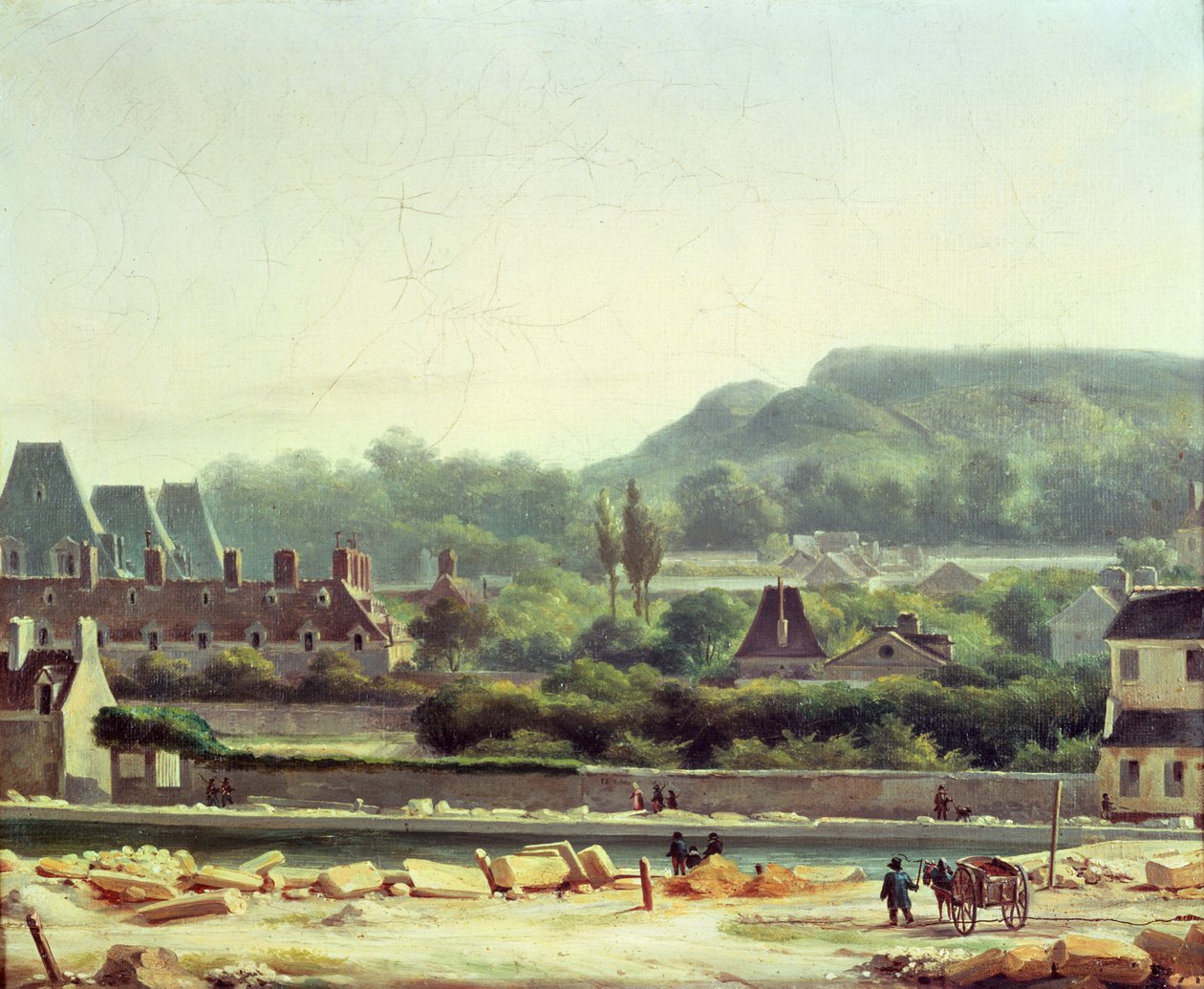 The Hopital Saint-Louis and the Buttes-Chaumont in 1830 by Hippolyte Adam