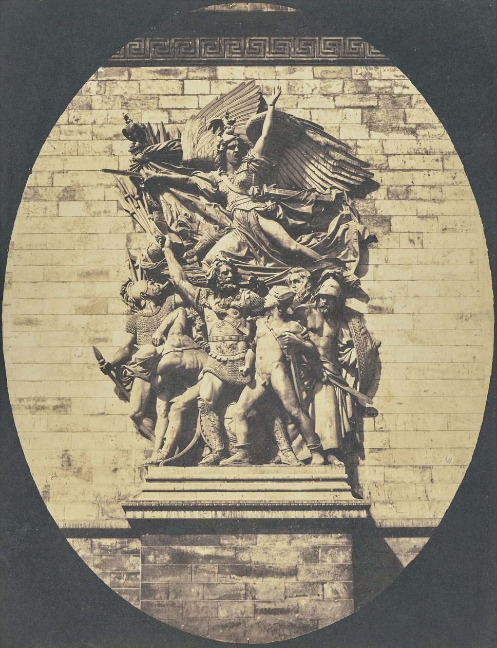 Detail of "The Departure of 1792 (or La Marseillaise)" by François Rude, Arc de Triomphe by Hippolyte Bayard
