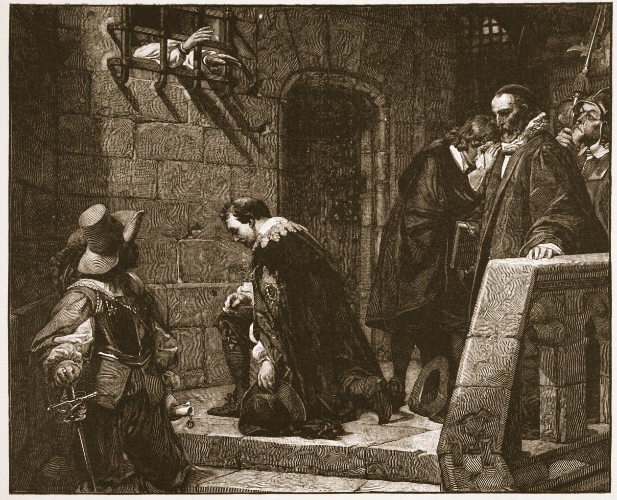 Lord Strafford on the way to execution, illustration from 