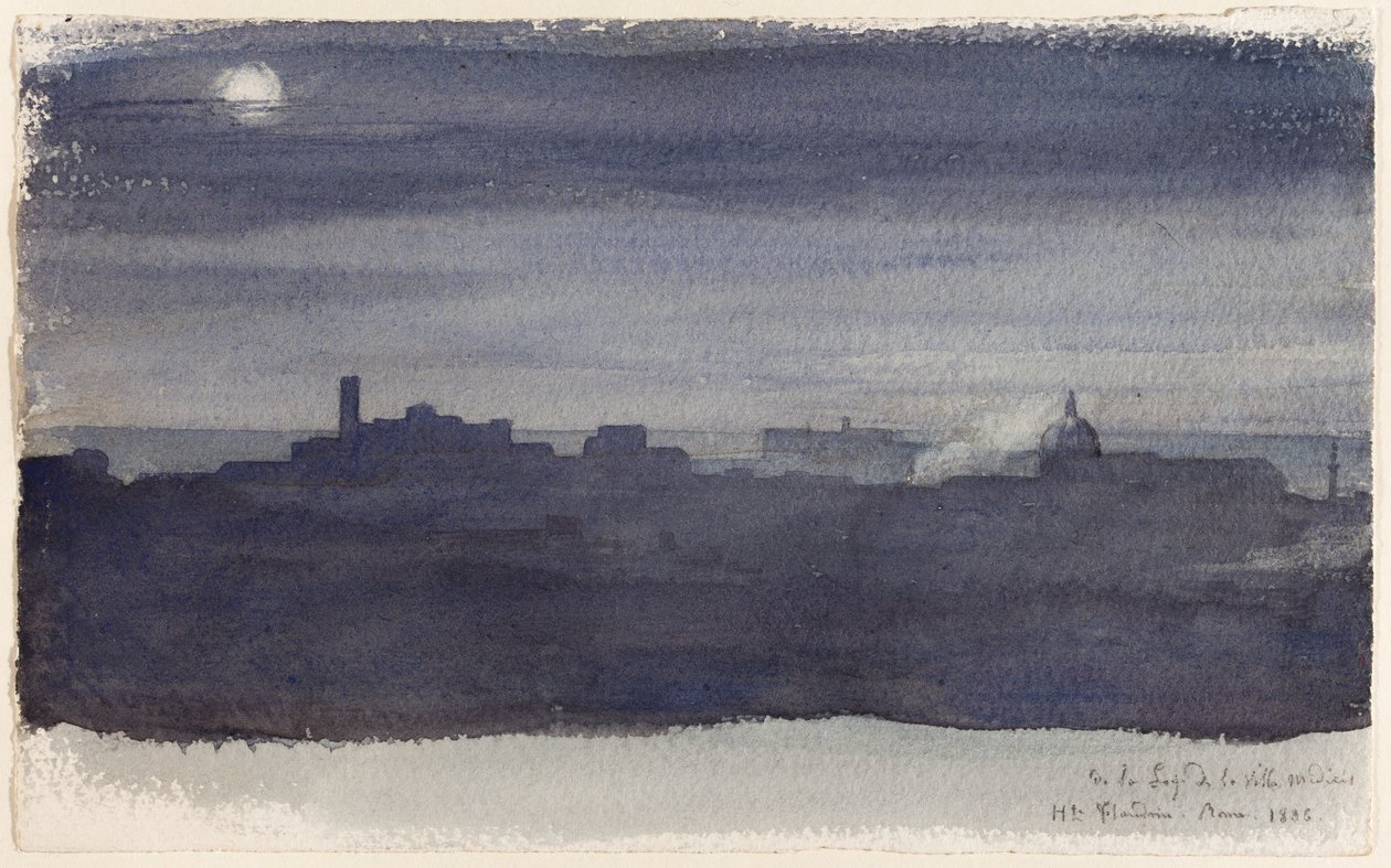 View of Rome at Night by Hippolyte Flandrin
