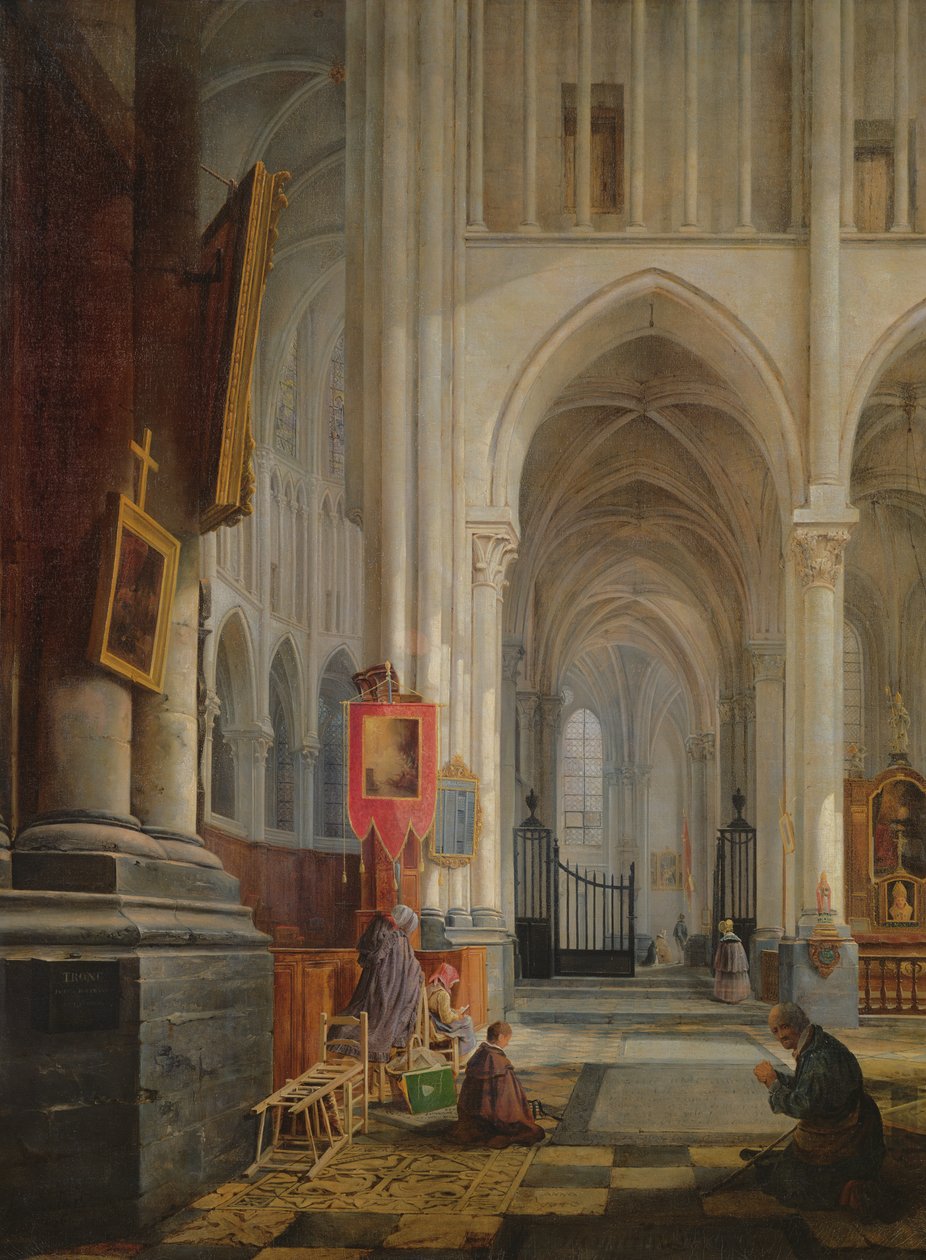 Interior of St. Omer Cathedral, 1836 by Hippolyte Joseph Cuvelier