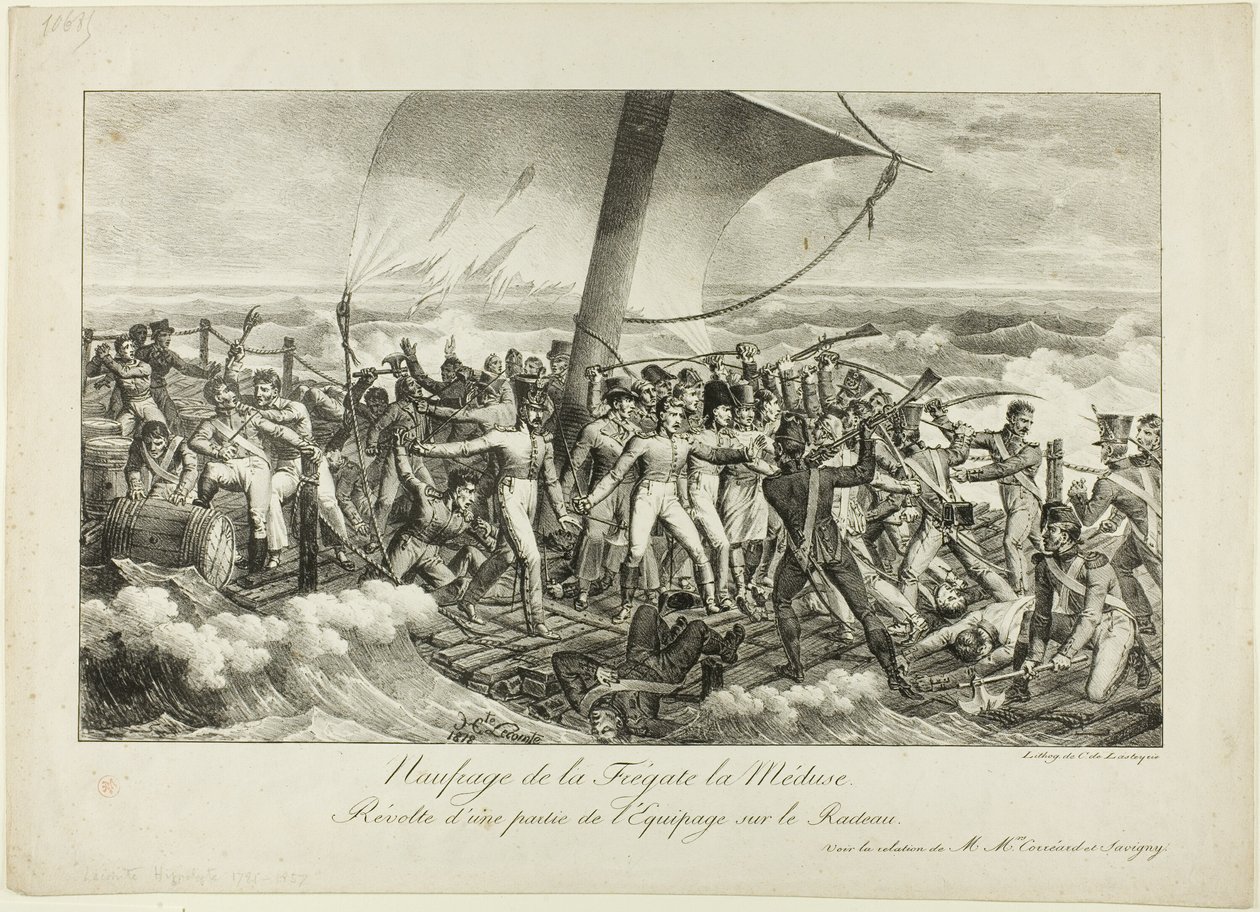 Shipwreck of the Frigate Medusa. Revolt of Some of the Crew on the Raft by Hippolyte Lecomte
