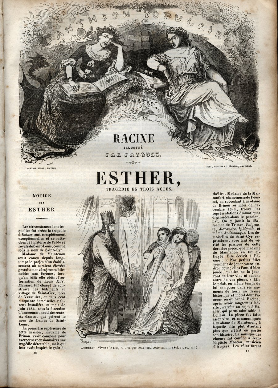 Illustration for Esther by Jean Racine (engraving) by Hippolyte Louis Pauquet