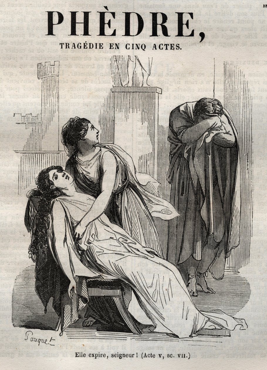 Phedre by Jean Racine (engraving) by Hippolyte Louis Pauquet