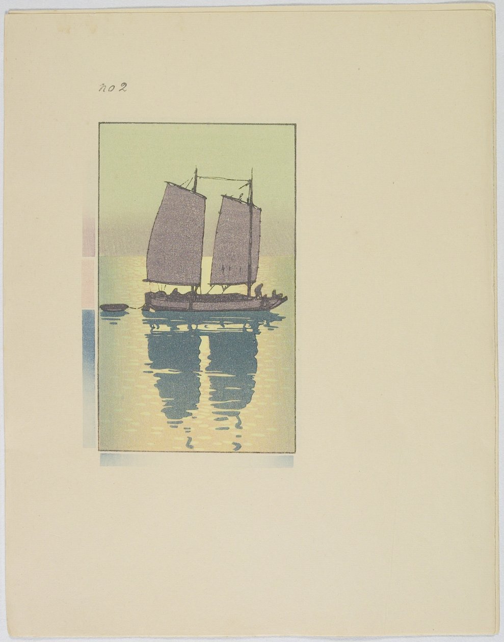 A Junk, Plate No. 2, late 19th-mid 20th century by Hiroshi Yoshida