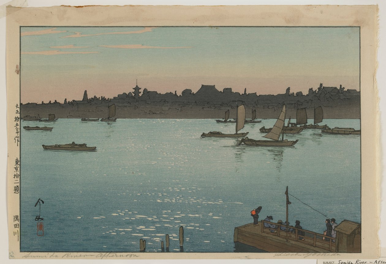 Sumida River - Afternoon, from the Series, Twelve Scenes of Tokyo, Taisho Era by Hiroshi Yoshida