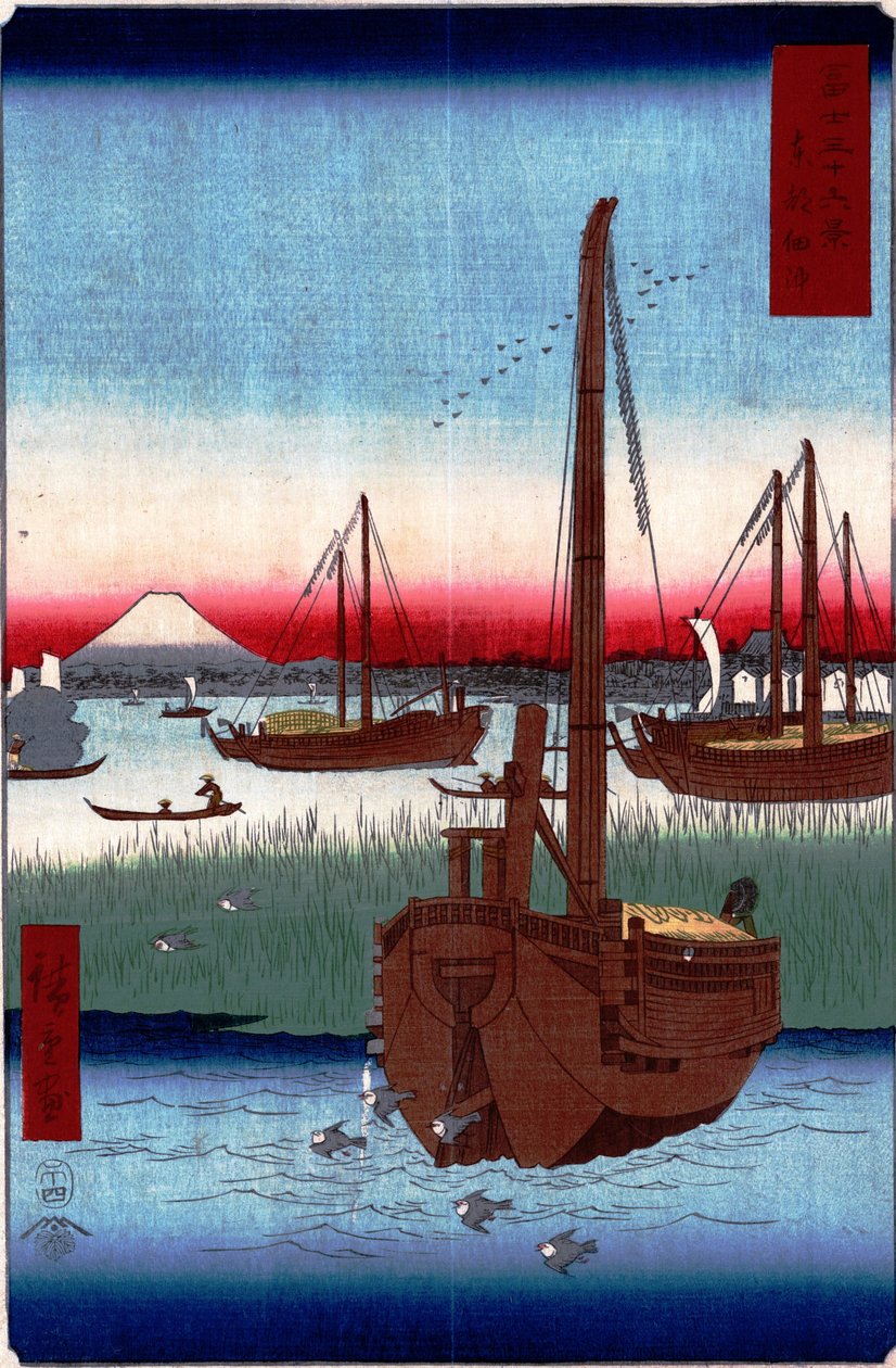 36 Views of Fuji-san - #4. Off Tsukuda Island by Utagawa Hiroshige