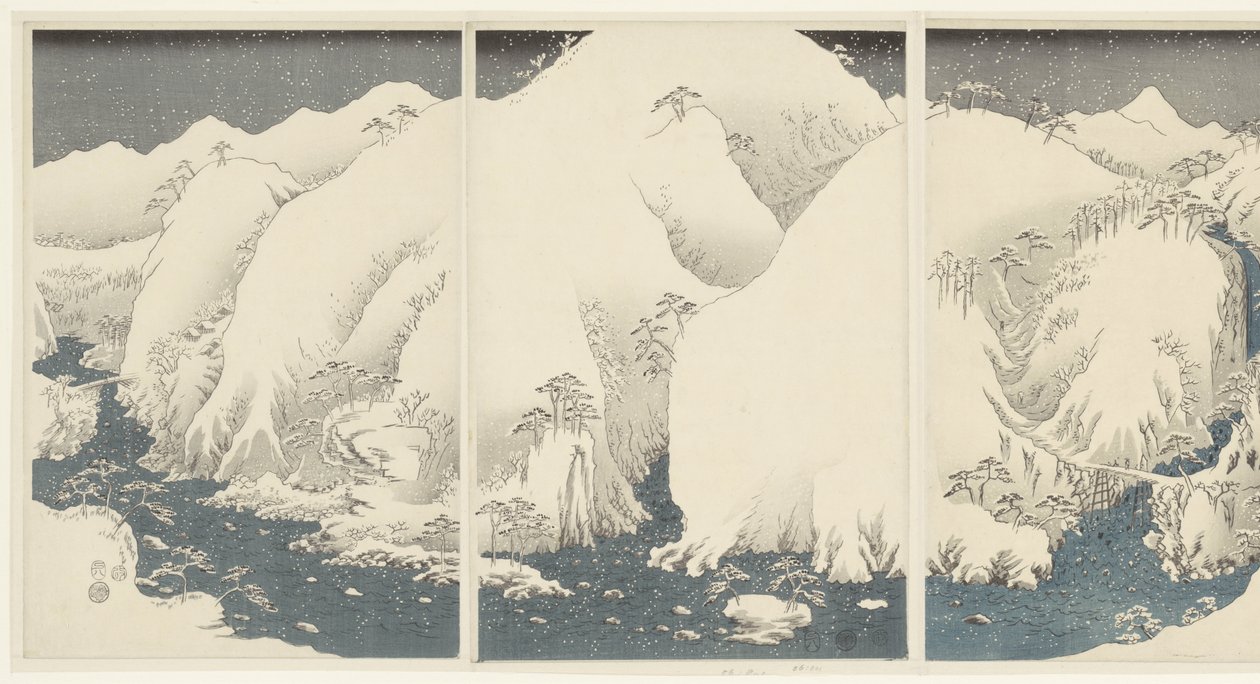 Mountains and Rivers Along the Kiso Route by Hiroshige (I) , Utagawa