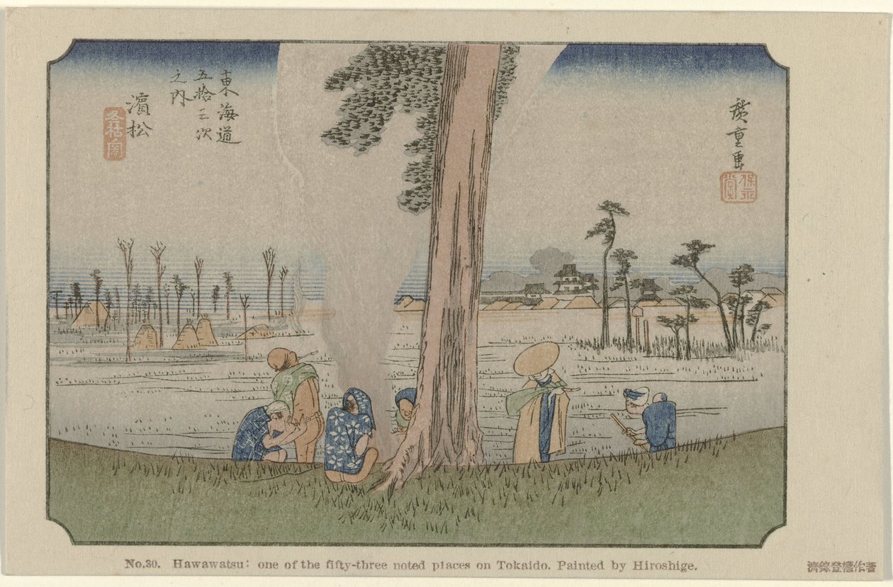 Hamamatsu (No. 30. Hawawatsu: one of the fifty-three noted places on Tokaido, painted by Hiroshige) by Hiroshige (I) , Utagawa